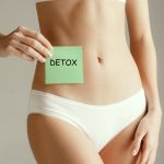 Young,Adult,Woman,Holding,Card,With,Word,Detox.,Woman,Health.